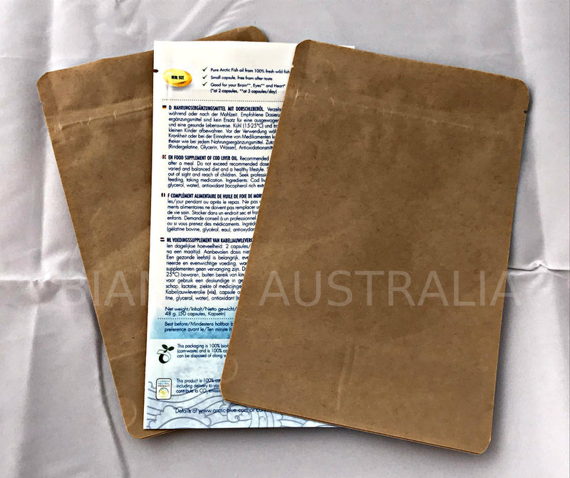 Compostable Bottom Side Gusset Pouch, All Clear, NO Zip, Various Sizes (1000 PCS)