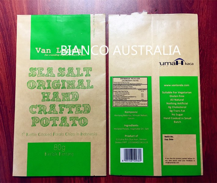 Custom Back Sealed Flat Packaging Bag