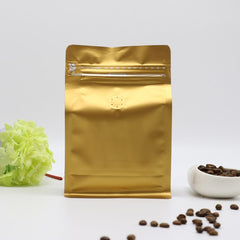 250g Box Bottom Coffee Pouch, Multi Matt Colours, Foil Lined, Tear Off Zip Lock, With / Without Valve