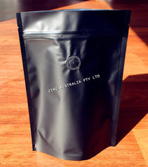 120g Box Bottom Coffee Pouch, Matte Black / Matte White, Foil Lined, Tear Off Zip Lock, With / No Valve (H185xW90+B55mm)