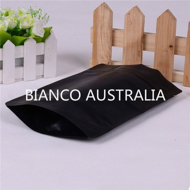 500g Stand Up Pouch, Matte Black, Foil Lined, With Zip Lock, No Valve (H275*W190+B100 mm)