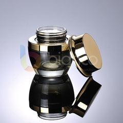 A Range of Black Glass Jars & Bottle with Golden Dropper or Lotion Pump Cap (Jar: 20g/30g/50g; Bottle: 30ml/50ml/100ml)