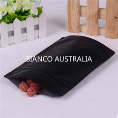 70g Stand Up Pouch, Matte Black, Foil Lined, With Zip Lock, No Valve (H170*W110+B60 mm)