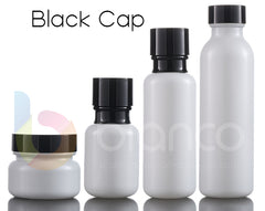 A Rang of Frosted Matt Finish Glass Jars & Bottle with White/Black Screw Cap or Lotion Pump Cap (Jar: 50g; Bottle: 50ml/110ml/150ml)