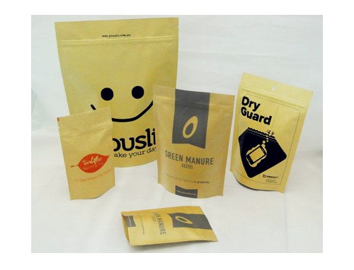 Custom Printed Kraft Paper Bag With Zip Lock, Kraft Paper Packaging