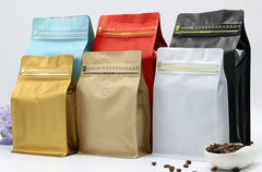1KG Side Gusset Coffee Pouch, Kraft Paper, Foil Lined, With Valve